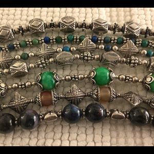 Assorted Lot Sterling Silver Gemstone Bracelets